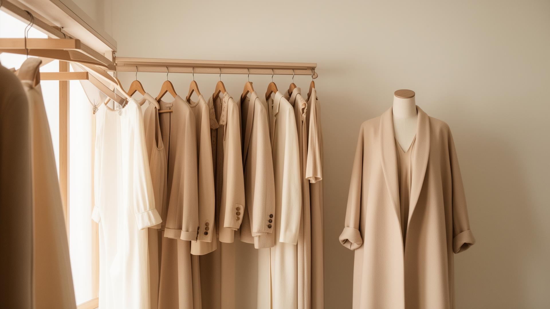 Minimalist organized wardrobe